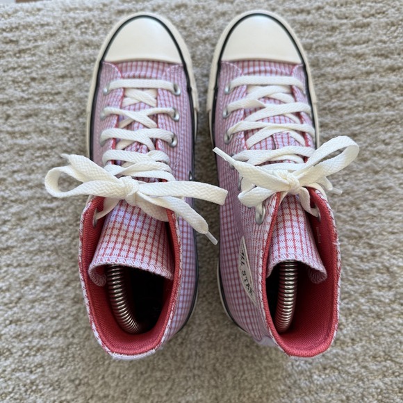 NEW Converse Chuck Taylor All Star‎ CHECK Hi Top Sneakers WOMEN 7 FREE PEOPLE - Picture 3 of 9